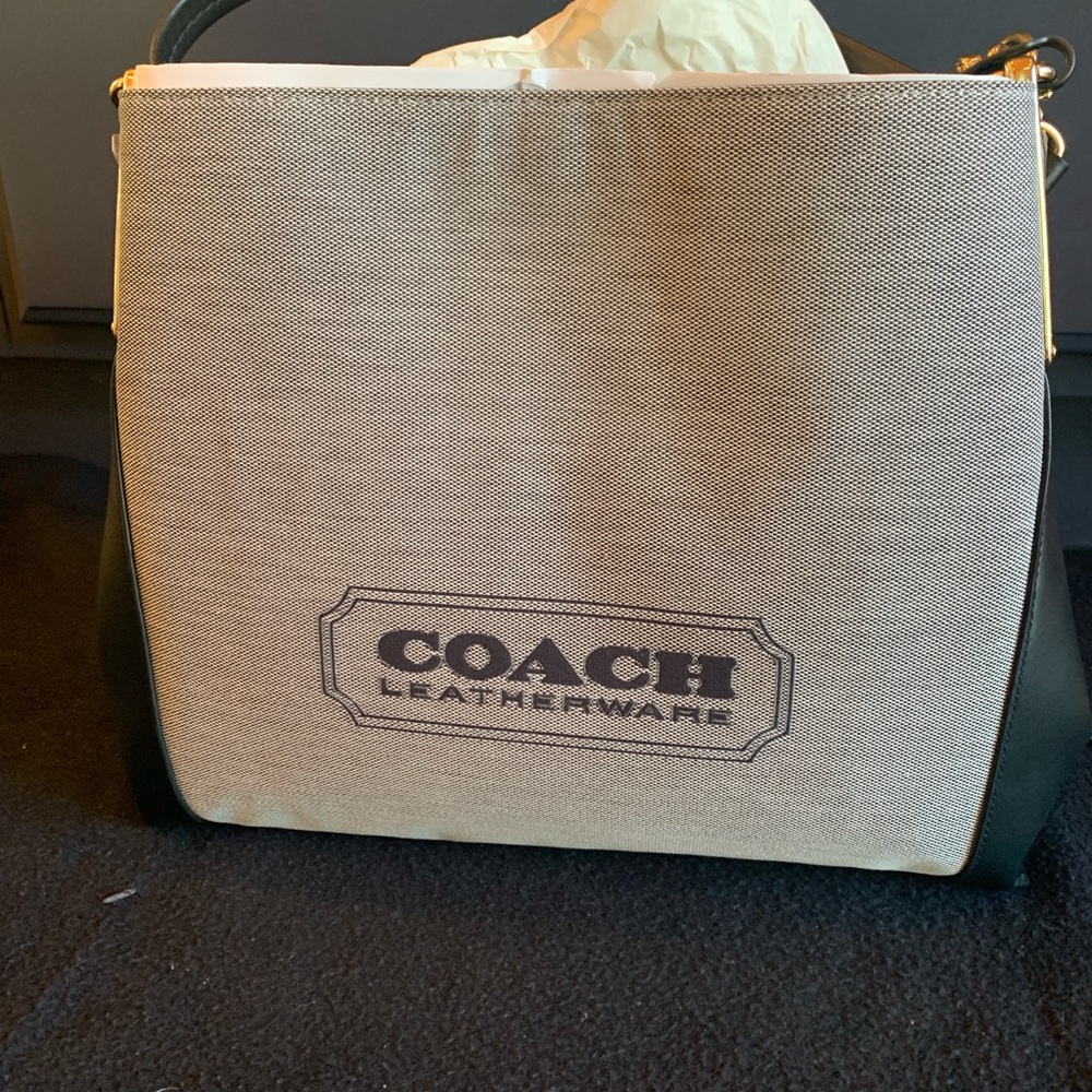 NEW Coach Badge Jacquard Dalton Tote/Handbag …Salt/Black